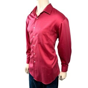 Alexander Julian Colours Shirt Mens XL Red Excellent Cotton Blend Long Sleeve